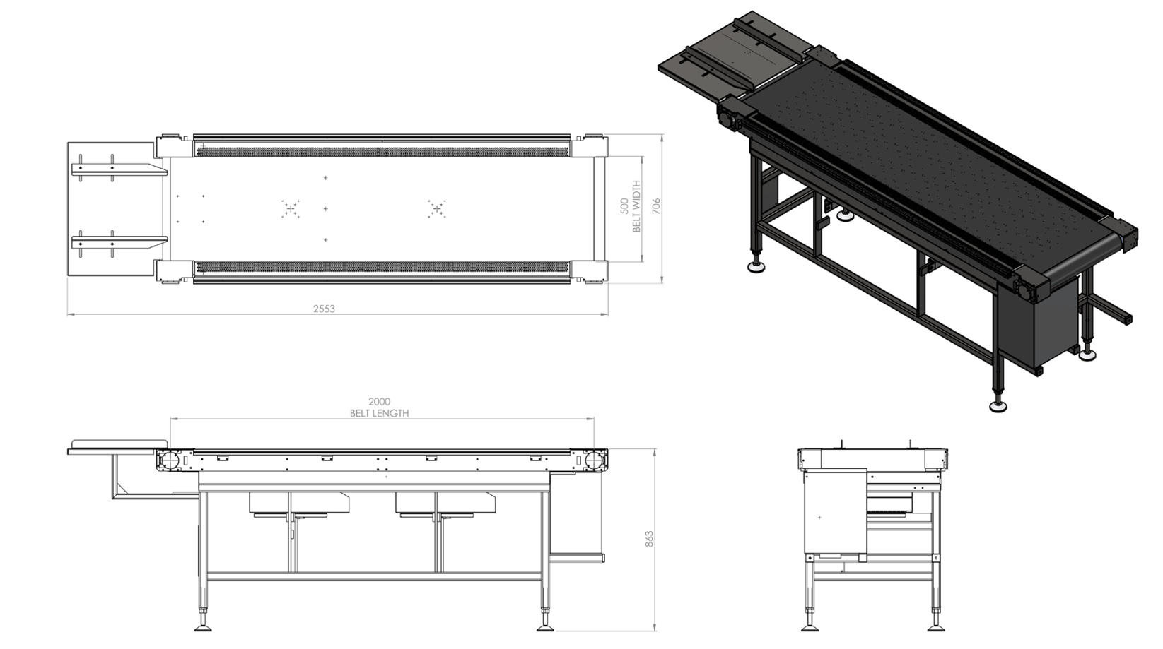 BES Vacuum Conveyor 2000 x 500mm