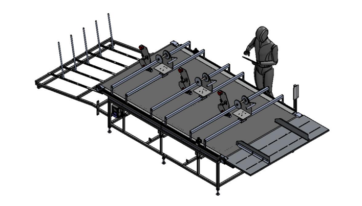 Taper Table 3m Long by 1.8m wide. (Operator Hand Feeding).